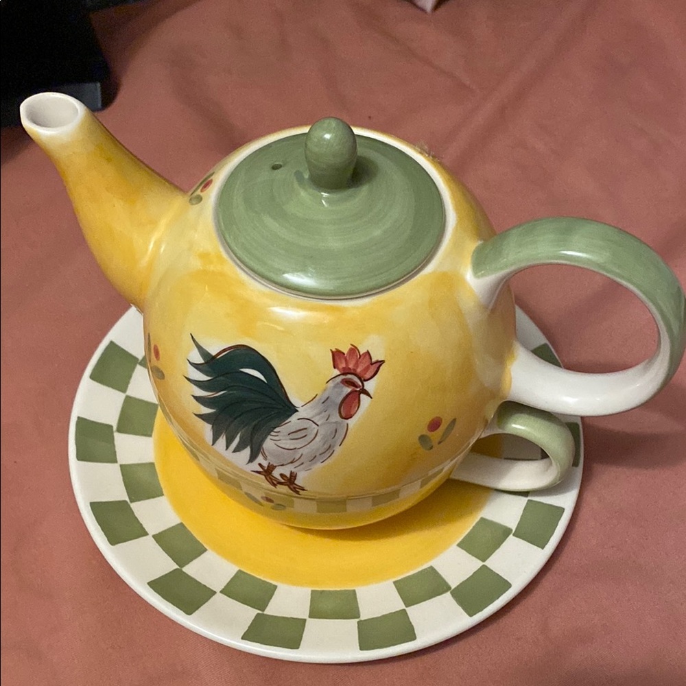 Yellow Floral Teacup and Saucer Set